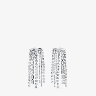 Pendientes Zandra Pendientes de cristal con acabado plateado