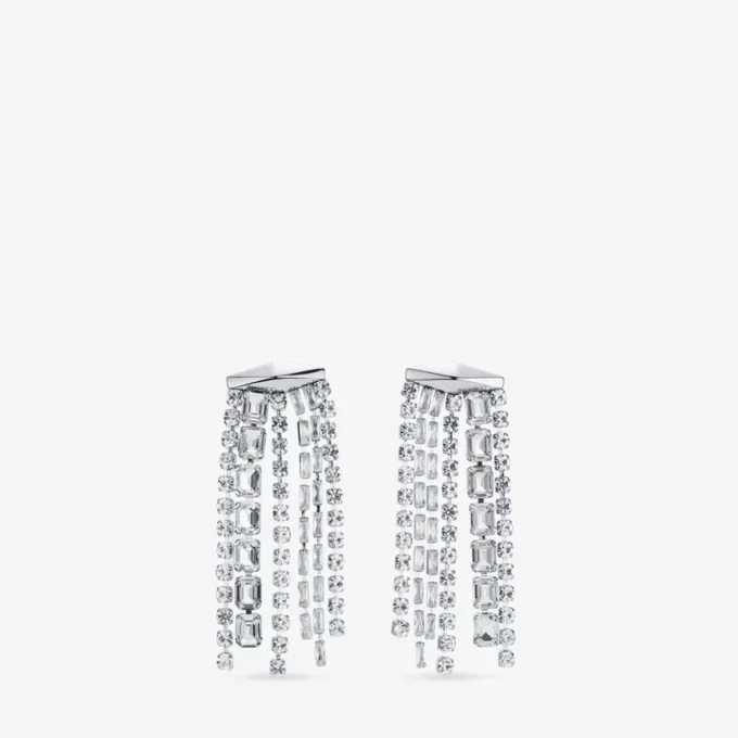 Pendientes Zandra Pendientes de cristal con acabado plateado Pendientes Zandra Pendientes de cristal con acabado plateado