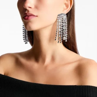 Pendientes Zandra Pendientes de cristal con acabado plateado