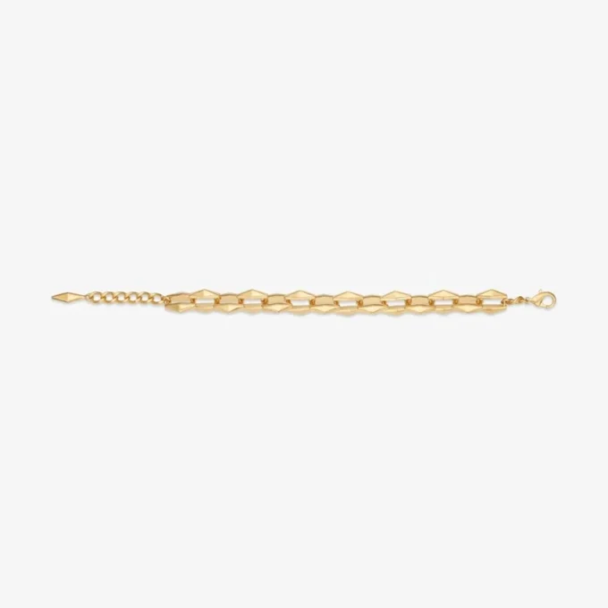 Pulsera de cadena de diamantes Pulsera de cadena de diamantes con acabado dorado