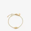 Pulsera fina con diamantes Pulsera de cadena fina con acabado dorado