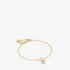Pulsera Jc Pearl Cube Pulsera de metal dorado con perla y cubo de cristal