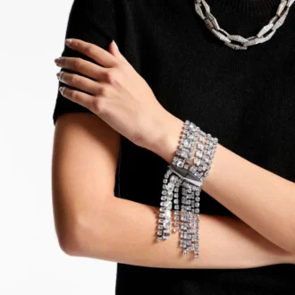 Pulsera Zendra Pulsera de cristal con acabado plateado Pulsera Zendra Pulsera de cristal con acabado plateado