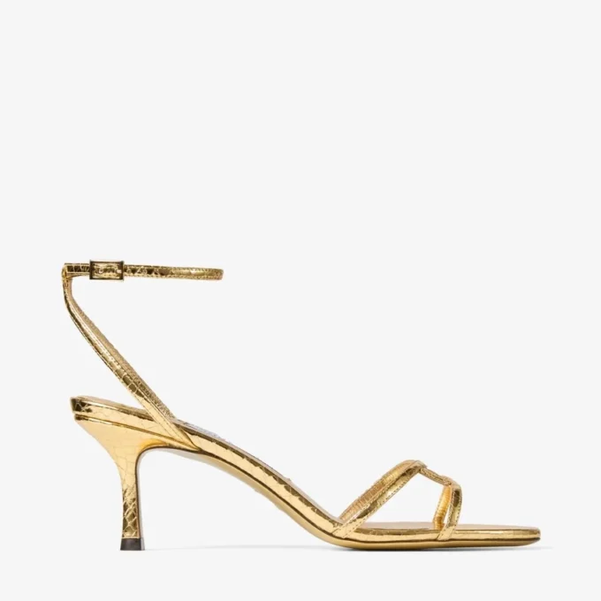 Sandalia de piel Leo 65 Gold Candy Wrap de 1998 Sandalia de piel Leo 65 Gold Candy Wrap de 1998