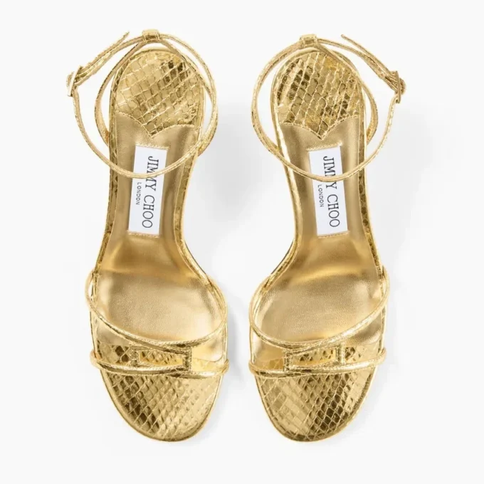 Sandalia de piel Leo 65 Gold Candy Wrap de 1998 Sandalia de piel Leo 65 Gold Candy Wrap de 1998