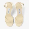 Sandalia Leo 65 de cuero estampado Elaphe en color Buttermilk