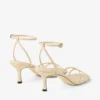 Sandalia Leo 65 de cuero estampado Elaphe en color Buttermilk