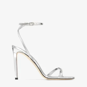 Sandalia Metz 100 de piel Liquid Metal plateada