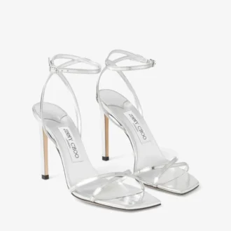 Sandalia Metz 100 de piel Liquid Metal plateada