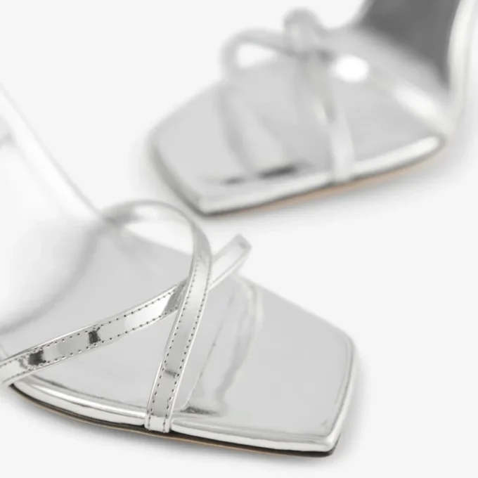 Sandalia Metz 100 de piel Liquid Metal plateada Sandalia Metz 100 de piel Liquid Metal plateada