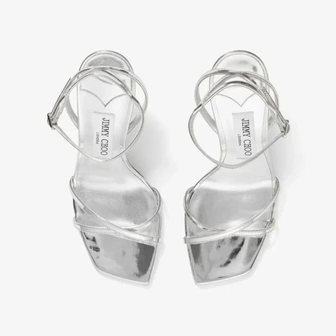 Sandalia Metz 100 de piel Liquid Metal plateada Sandalia Metz 100 de piel Liquid Metal plateada