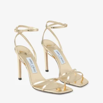 Sandalia Metz 100 de piel metalizada dorada