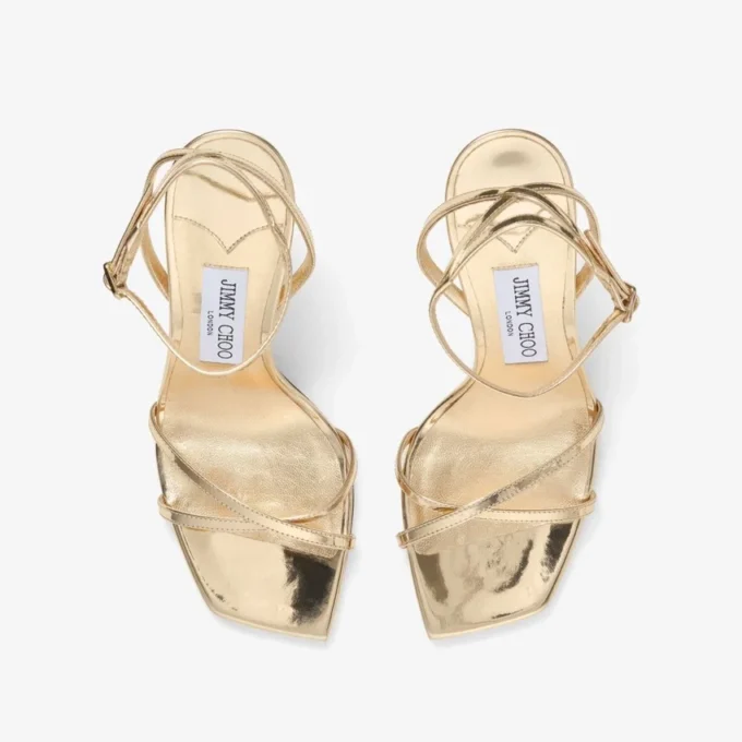 Sandalia Metz 100 de piel metalizada dorada Sandalia Metz 100 de piel metalizada dorada