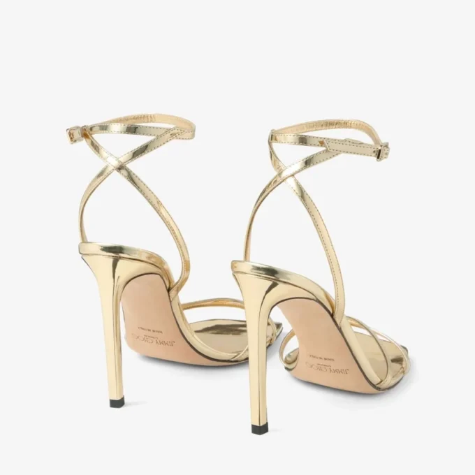 Sandalia Metz 100 de piel metalizada dorada Sandalia Metz 100 de piel metalizada dorada