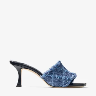 Sandalias Alexia 70 de denim con diseño entrecruzado