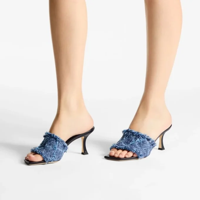 Sandalias Alexia 70 de denim con diseño entrecruzado Sandalias Alexia 70 de denim con diseño entrecruzado