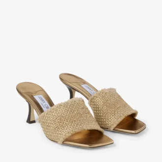 Sandalias Alexia 70 doradas con tejido de lurex