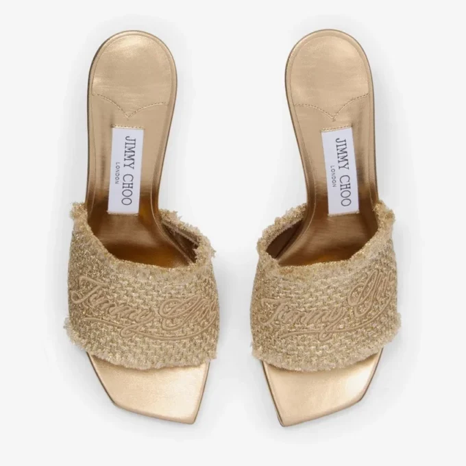 Sandalias Alexia 70 doradas con tejido de lurex Sandalias Alexia 70 doradas con tejido de lurex