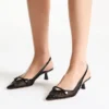 Sandalias Amita 45 de charol negro y malla Sandalias Amita 45 de charol negro y malla