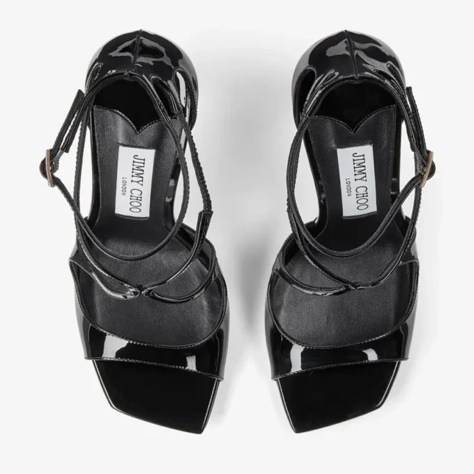Sandalias Azia 110 de charol negro Sandalias Azia 110 de charol negro
