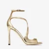 Sandalias Azia 110 de piel Liquid Metal dorada