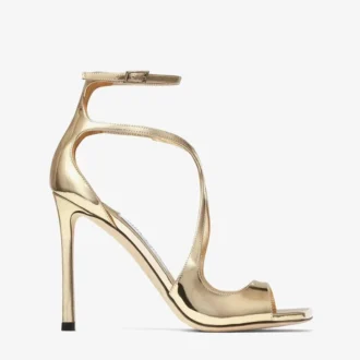 Sandalias Azia 110 de piel Liquid Metal dorada