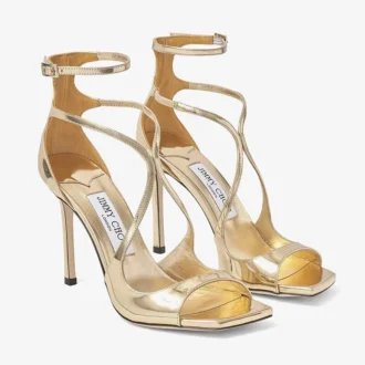 Sandalias Azia 110 de piel Liquid Metal dorada