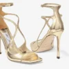 Sandalias Azia 110 de piel Liquid Metal dorada