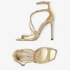 Sandalias Azia 110 de piel Liquid Metal dorada