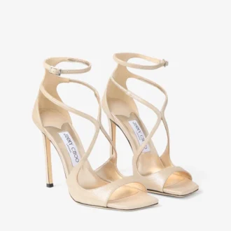 Sandalias Azia 110 de piel metalizada dorada