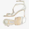 Sandalias Azia 75 de piel con purpurina color champán Sandalias Azia 75 de piel con purpurina color champán