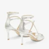 Sandalias Azia 75 de piel con purpurina color champán Sandalias Azia 75 de piel con purpurina color champán