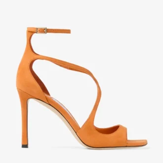 Sandalias Azia 95 de ante naranja atardecer
