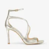 Sandalias Azia 95 de piel con purpurina color champán Sandalias Azia 95 de piel con purpurina color champán