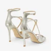 Sandalias Azia 95 de piel con purpurina color champán Sandalias Azia 95 de piel con purpurina color champán