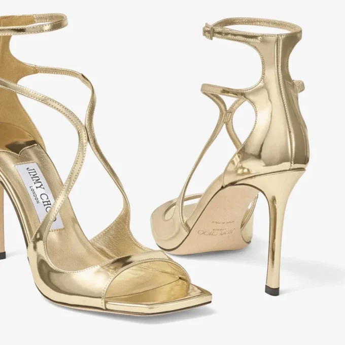 Sandalias Azia 95 de piel metalizada dorada Sandalias Azia 95 de piel metalizada dorada