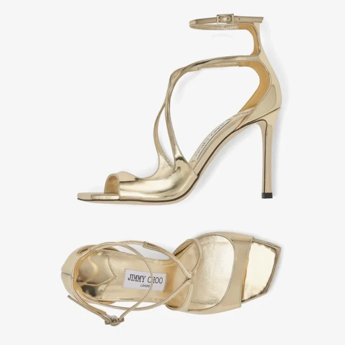Sandalias Azia 95 de piel metalizada dorada Sandalias Azia 95 de piel metalizada dorada