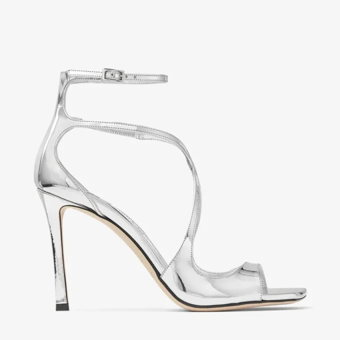 Sandalias Azia 95 de piel metalizada plateada Sandalias Azia 95 de piel metalizada plateada