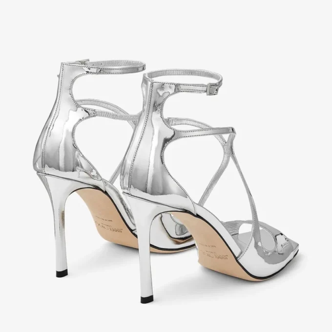 Sandalias Azia 95 de piel metalizada plateada Sandalias Azia 95 de piel metalizada plateada