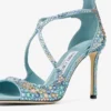 Sandalias Azia 95 Sky Mix de satén con adornos de cristales multicolores Sandalias Azia 95 Sky Mix de satén con adornos de cristales multicolores