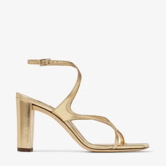 Sandalias Azie 85 de piel napa metalizada dorada