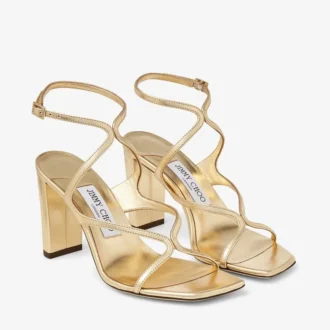 Sandalias Azie 85 de piel napa metalizada dorada