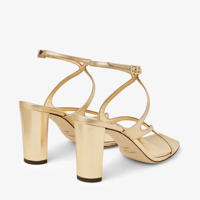 Sandalias Azie 85 de piel napa metalizada dorada Sandalias Azie 85 de piel napa metalizada dorada