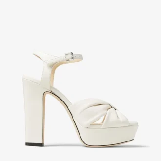Sandalias con plataforma Heloise 120 de piel napa color café con leche