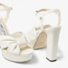 Sandalias con plataforma Heloise 120 de piel napa color café con leche Sandalias con plataforma Heloise 120 de piel napa color café con leche