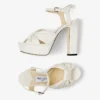 Sandalias con plataforma Heloise 120 de piel napa color café con leche Sandalias con plataforma Heloise 120 de piel napa color café con leche