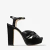 Sandalias con plataforma Heloise 120 de piel napa negra Sandalias con plataforma Heloise 120 de piel napa negra