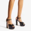 Sandalias con plataforma Heloise 120 de piel napa negra Sandalias con plataforma Heloise 120 de piel napa negra