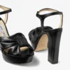 Sandalias con plataforma Heloise 120 de piel napa negra Sandalias con plataforma Heloise 120 de piel napa negra