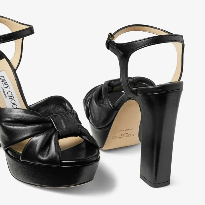 Sandalias con plataforma Heloise 120 de piel napa negra Sandalias con plataforma Heloise 120 de piel napa negra